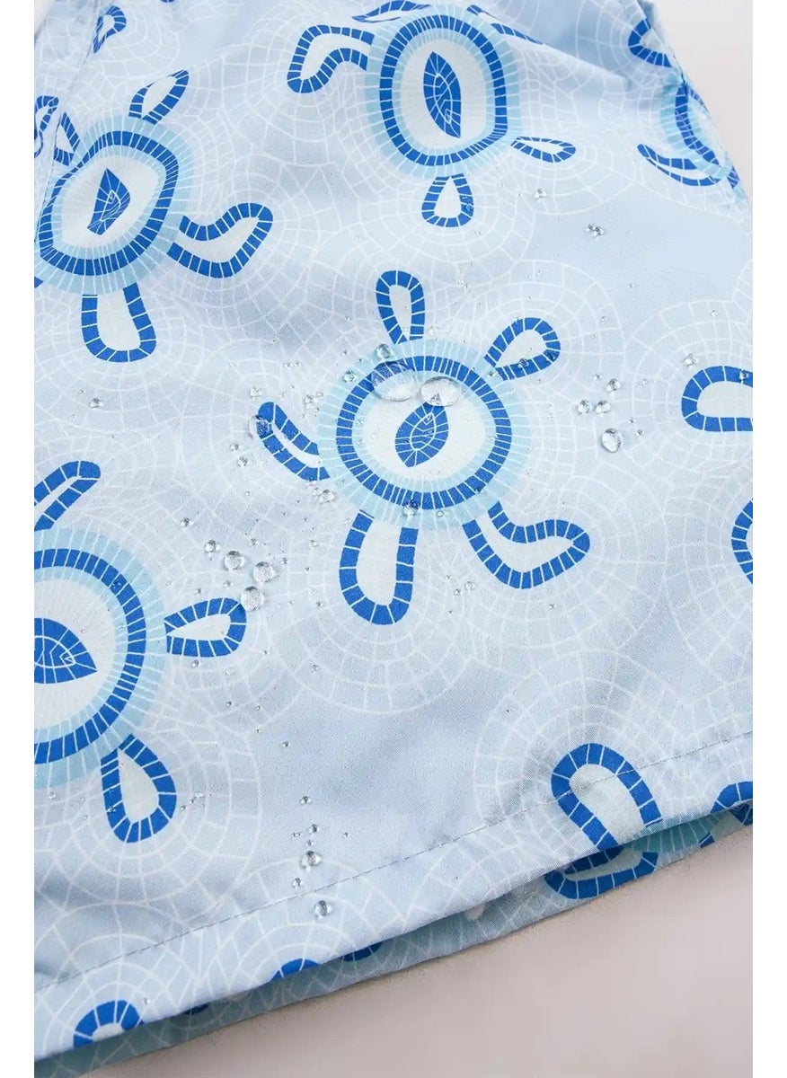 Gold Class Kidswear Turtle Printed Drawstring Lined Boys Swim Shorts  - Image 4