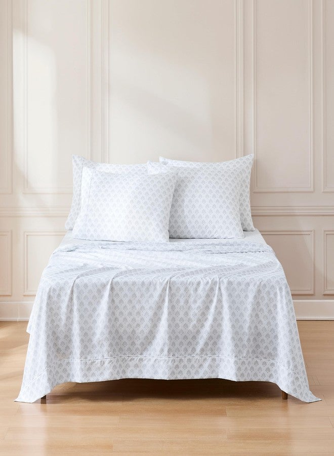 Lush Decor Scallop Fan Sheet Set 6 Piece Set Queen Gray - Geometric Bed Sheets - Art Deco Decor - Teen Queen Sheets - Art Deco Bedroom - Transitional Decor - Image 1