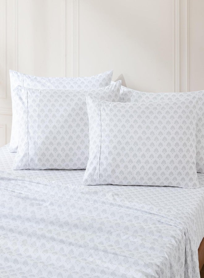 Lush Decor Scallop Fan Sheet Set 6 Piece Set Queen Gray - Geometric Bed Sheets - Art Deco Decor - Teen Queen Sheets - Art Deco Bedroom - Transitional Decor - Image 3