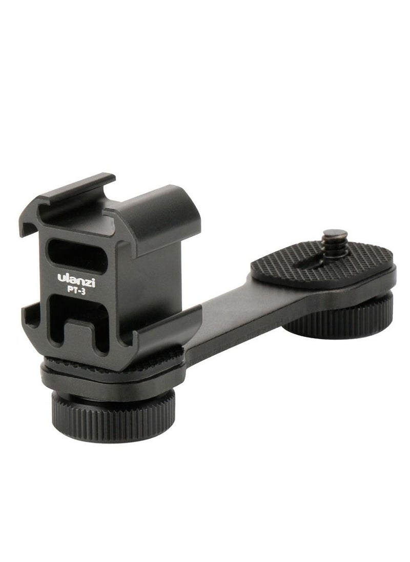 Ulanzi - Triple Cold Shoe Gimbal Microphone Mount Video Light Extension Bar with 1/4 inch Adapter - Image 1