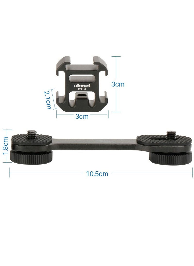 Ulanzi - Triple Cold Shoe Gimbal Microphone Mount Video Light Extension Bar with 1/4 inch Adapter - Image 1