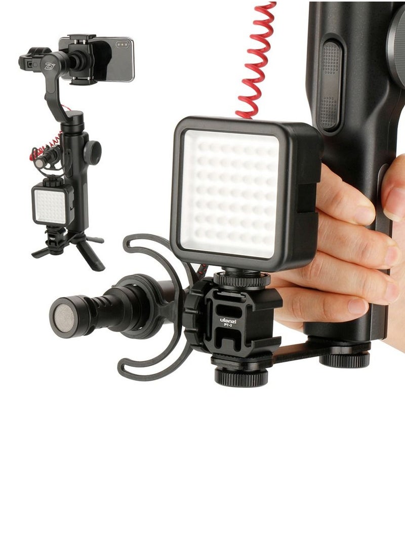 Ulanzi - Triple Cold Shoe Gimbal Microphone Mount Video Light Extension Bar with 1/4 inch Adapter - Image 1
