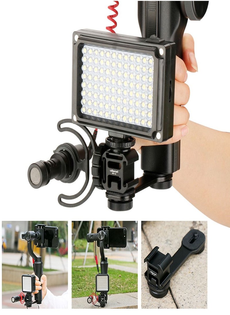 Ulanzi - Triple Cold Shoe Gimbal Microphone Mount Video Light Extension Bar with 1/4 inch Adapter - Image 1