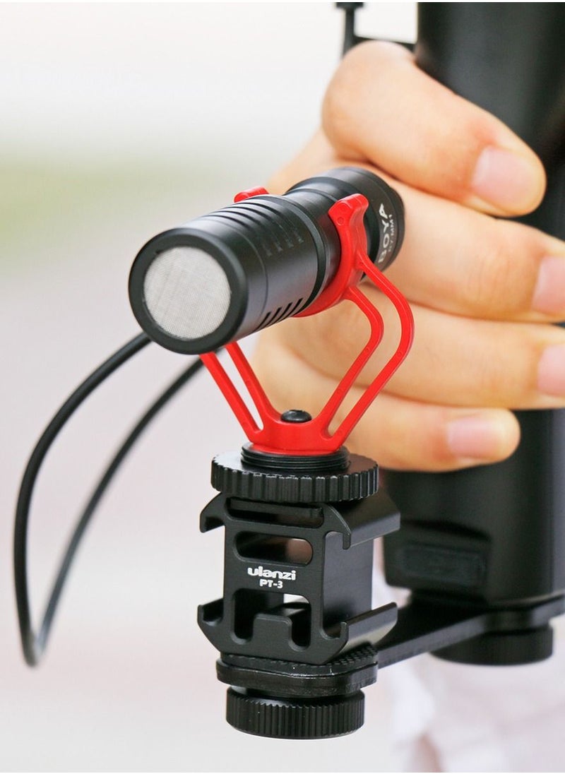 Ulanzi - Triple Cold Shoe Gimbal Microphone Mount Video Light Extension Bar with 1/4 inch Adapter - Image 1