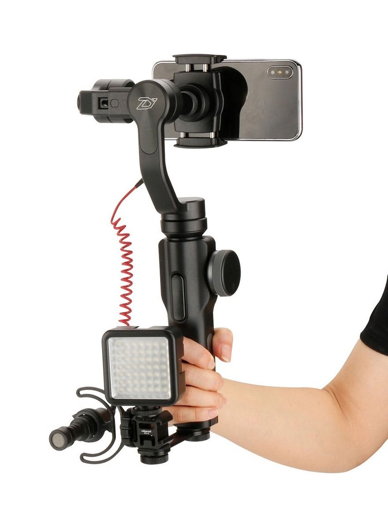 Ulanzi - Triple Cold Shoe Gimbal Microphone Mount Video Light Extension Bar with 1/4 inch Adapter - Image 1