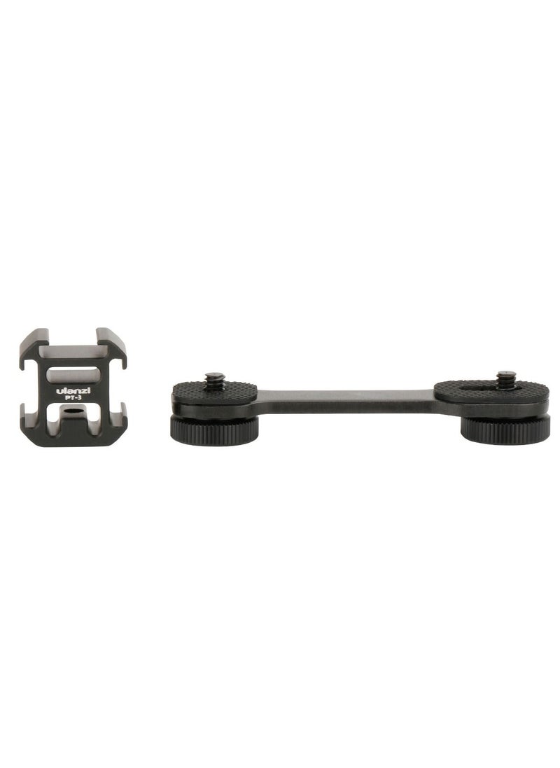 Ulanzi - Triple Cold Shoe Gimbal Microphone Mount Video Light Extension Bar with 1/4 inch Adapter - Image 1