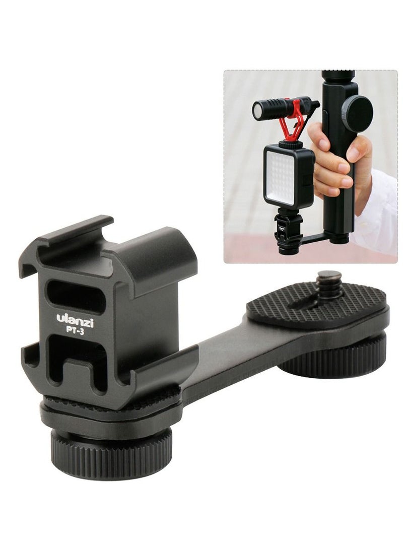 Ulanzi - Triple Cold Shoe Gimbal Microphone Mount Video Light Extension Bar with 1/4 inch Adapter - Image 1