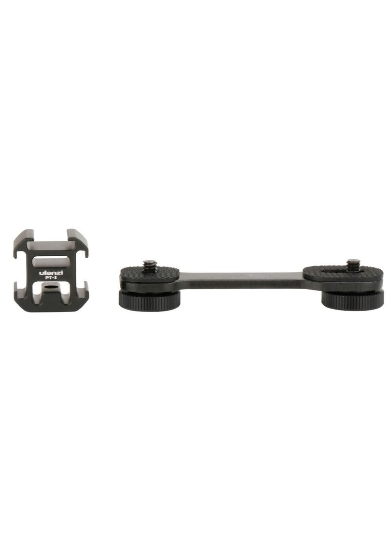 Ulanzi - Triple Cold Shoe Gimbal Microphone Mount Video Light Extension Bar with 1/4 inch Adapter - Image 1