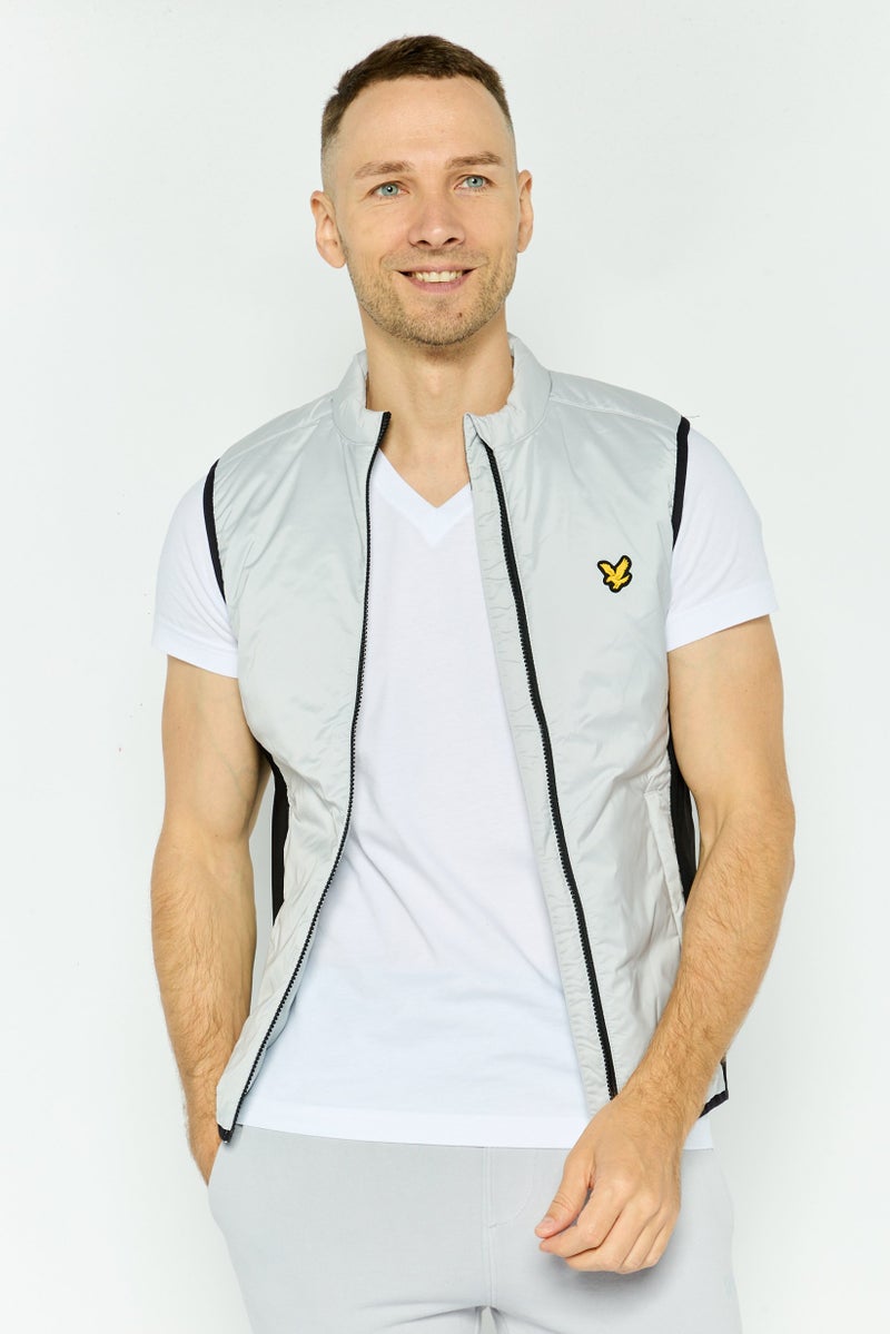 Lyle & Scott Men Brand Logo Vest Jacket, Grey - Image 1