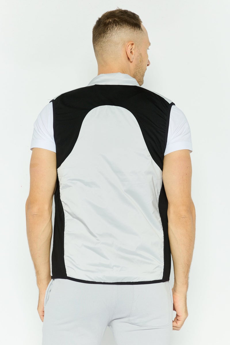 Lyle & Scott Men Brand Logo Vest Jacket, Grey - Image 4