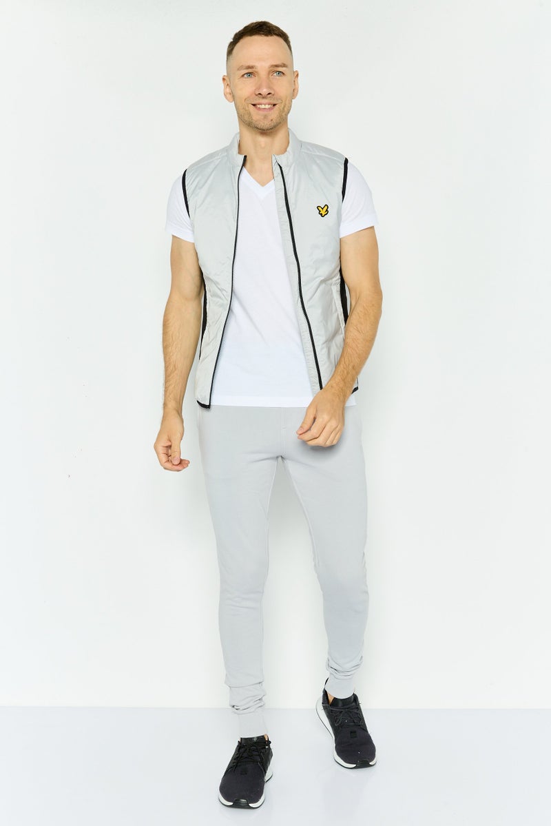 Lyle & Scott Men Brand Logo Vest Jacket, Grey - Image 2