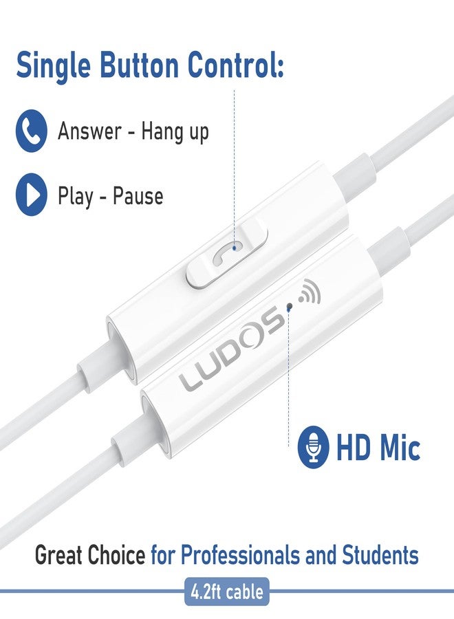 LUDOS ZENITH Wired Earbuds in-Ear Headphones, 2 Years Warranty, Earphones with Microphone, Corded for 3.5mm Jack Ear Buds for iPhone, Samsung, Computer, Laptop, Kids, School Students, Women, Small Ear - Image 4
