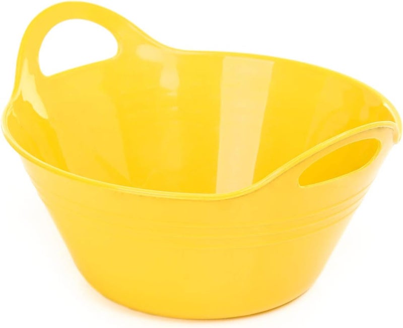 Mintra Office Mintra Home Plastic Bowls with Handles 970ml Small 3pk Yellow  675inW x 3inH  for snacks candy popcorn gift basket lightweight serving bowl for party 3 Pack - Image 3