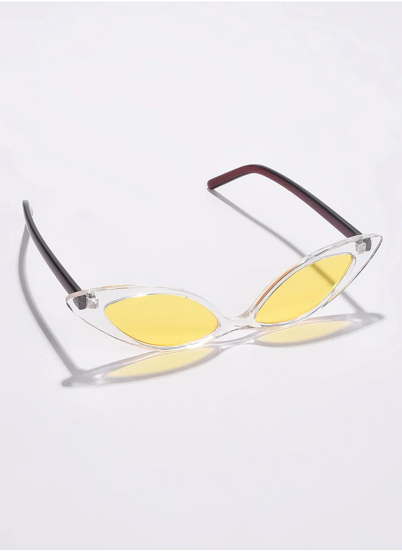 صوص هاوت Yellow Lens Brown Cateye Sunglasses