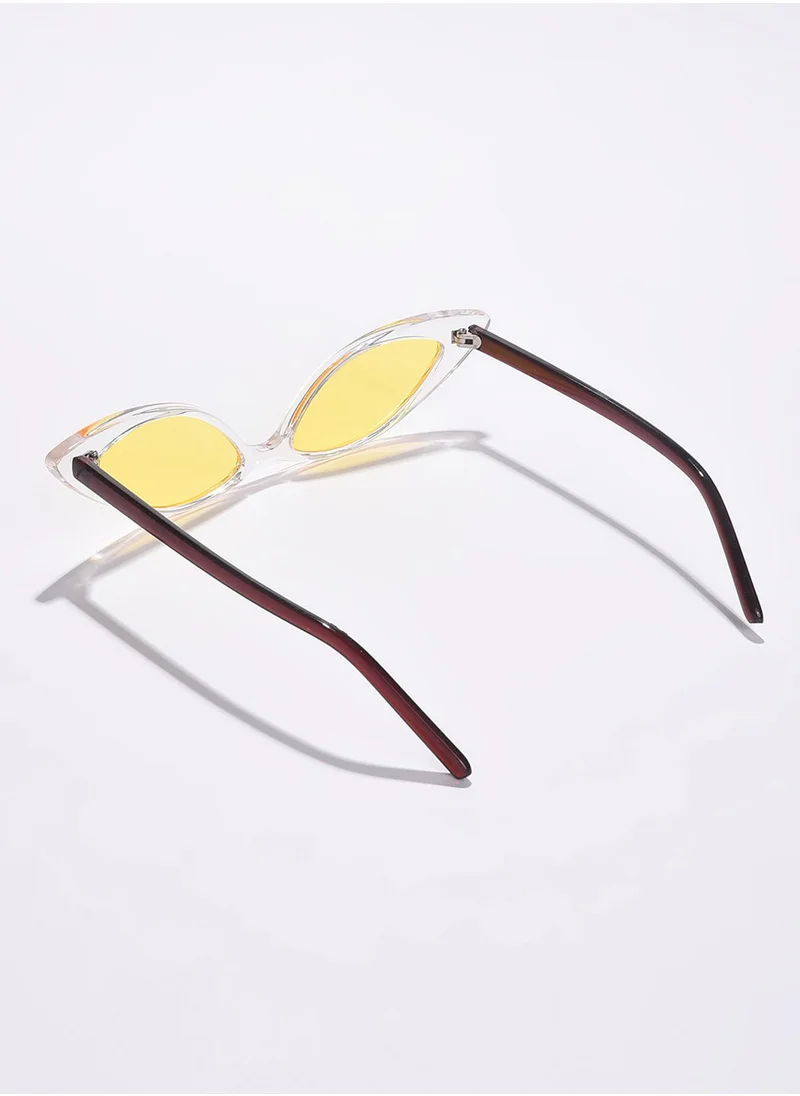 صوص هاوت Yellow Lens Brown Cateye Sunglasses