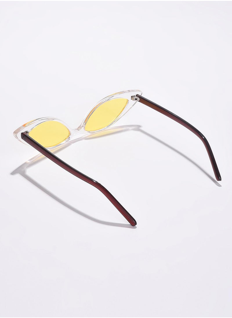 Haute Sauce Yellow Lens Brown Cateye Sunglasses  - Image 4