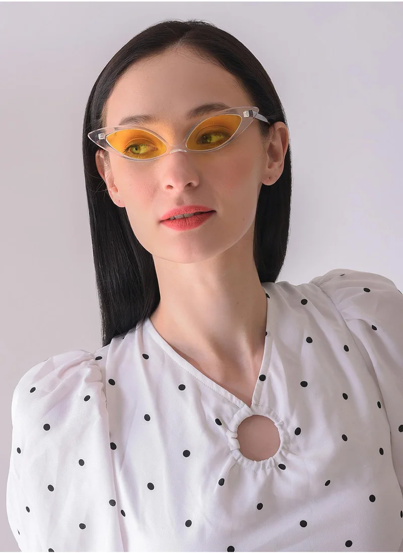 صوص هاوت Yellow Lens Brown Cateye Sunglasses
