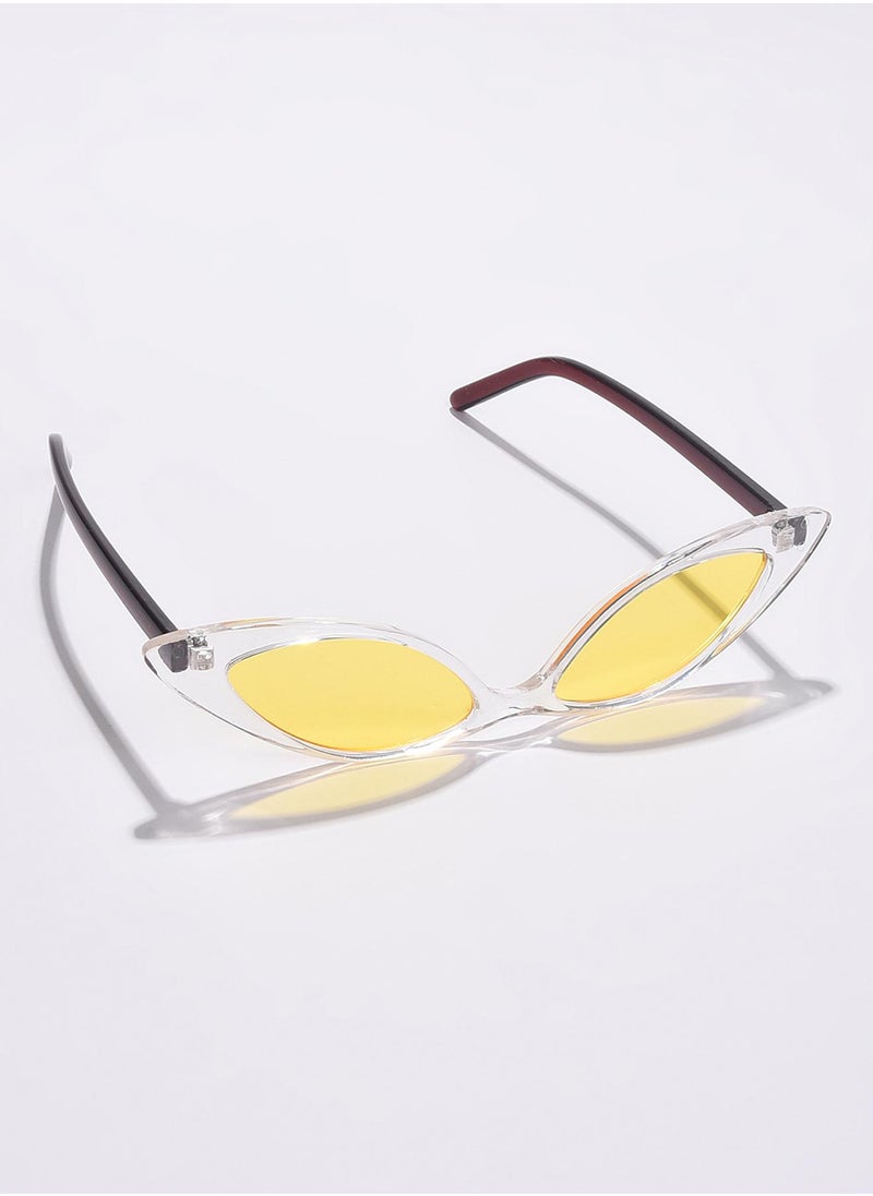 Haute Sauce Yellow Lens Brown Cateye Sunglasses  - Image 1