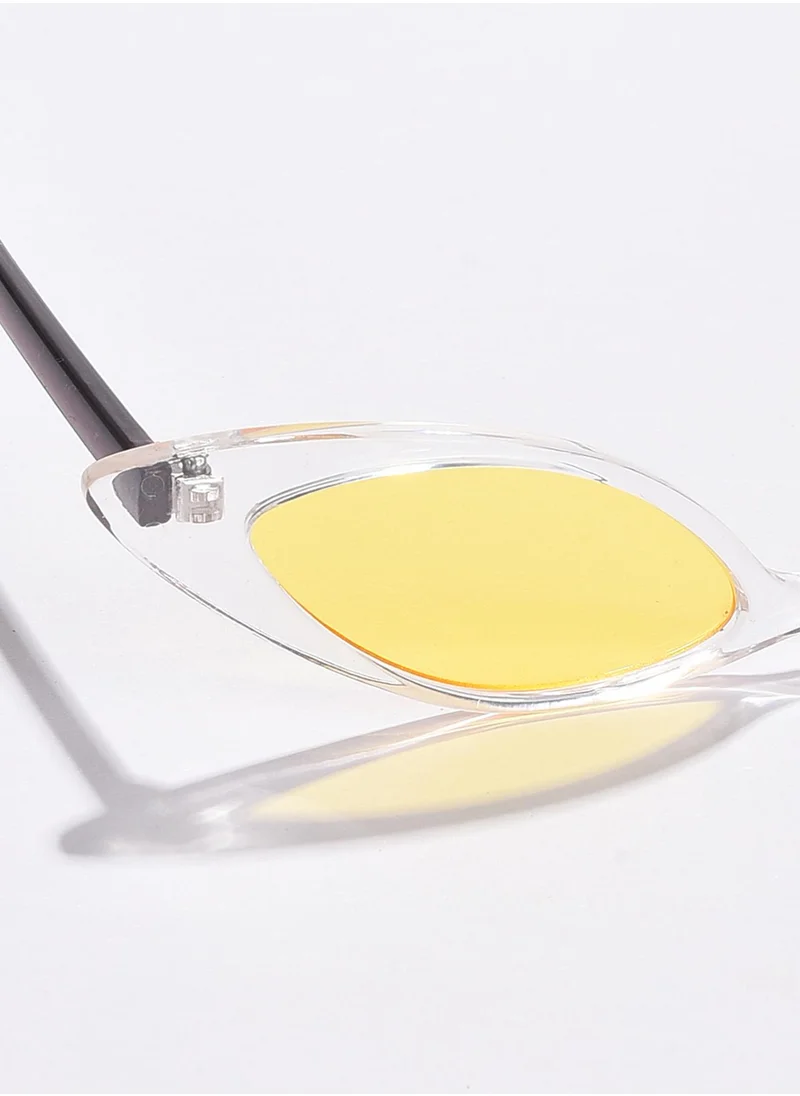 صوص هاوت Yellow Lens Brown Cateye Sunglasses