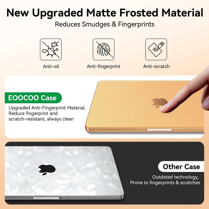 Compatible with MacBook Air 13 inch Case M5 M4 M3 M2 2026 2025-2022 Ultra-thin Cover for Mac Book Air 13.6 A3449 A3240 A3113 A2681 Translucent Matte Plastic Hard Shell - Frost Cosmic Orange - Image 3