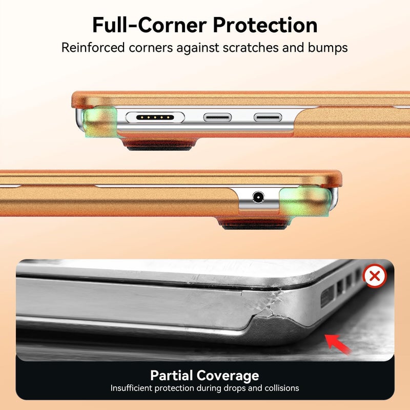 Compatible with MacBook Air 13 inch Case M5 M4 M3 M2 2026 2025-2022 Ultra-thin Cover for Mac Book Air 13.6 A3449 A3240 A3113 A2681 Translucent Matte Plastic Hard Shell - Frost Cosmic Orange - Image 4