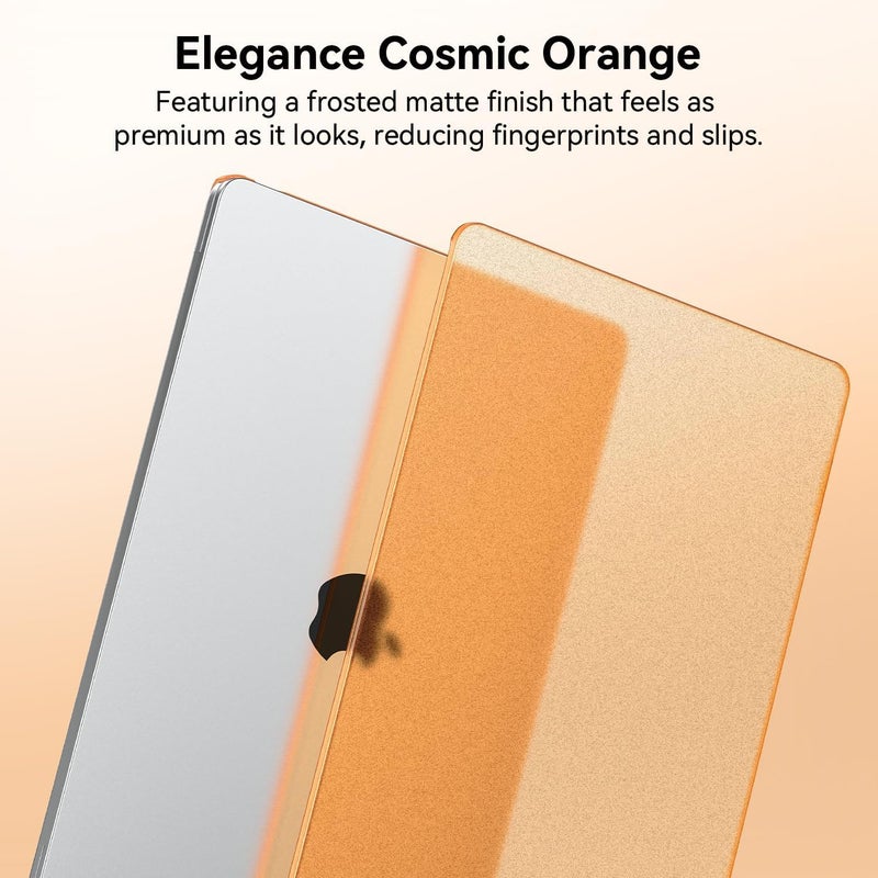 Compatible with MacBook Air 13 inch Case M5 M4 M3 M2 2026 2025-2022 Ultra-thin Cover for Mac Book Air 13.6 A3449 A3240 A3113 A2681 Translucent Matte Plastic Hard Shell - Frost Cosmic Orange - Image 2