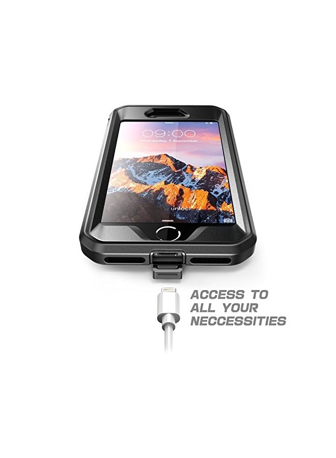 سوبكيس حافظة سلسلة Unicorn Beetle Pro مصممة لهاتف iPhone SE الجيل الثاني (2020)/iPhone 7/iPhone 8، حافظة متينة لكامل الجسم مع واقي شاشة مدمج (أسود) - Image 4