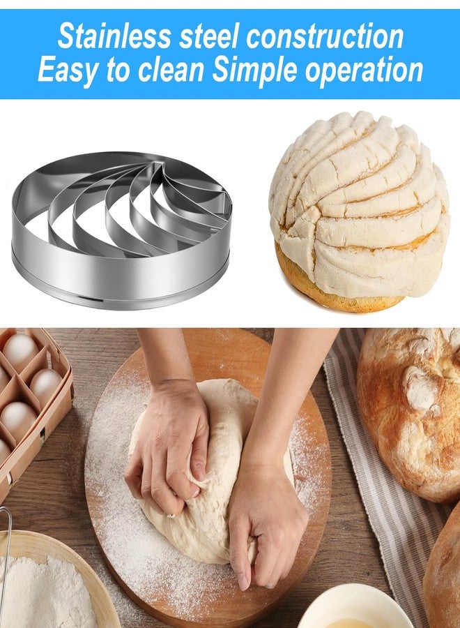 HaiFafafaing 2 Pcs Concha Cutter, 4.1 Inch Concha Stamp Traditional Shell Pattern, Stainless Steel Mexican Bread Mold, Dishwasher Safe, Baking Tool - Image 3