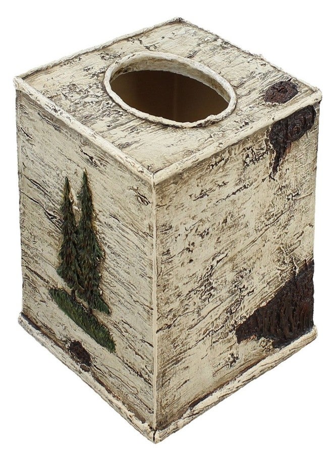 ماركو دب أسود على شجرة البتولا - إكسسوارات حمام (غطاء علبة مناديل) - Image 2