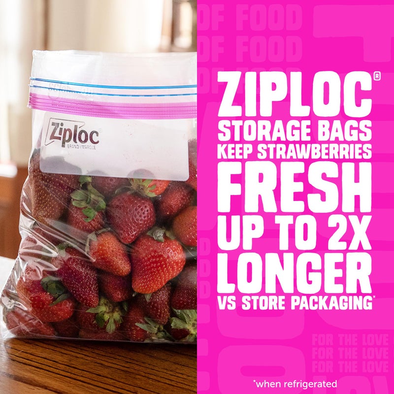 Ziploc Quart Food Storage Bags, Stay Open Design with Stand-Up Bottom, Easy to Fill, 80 Count - Image 4