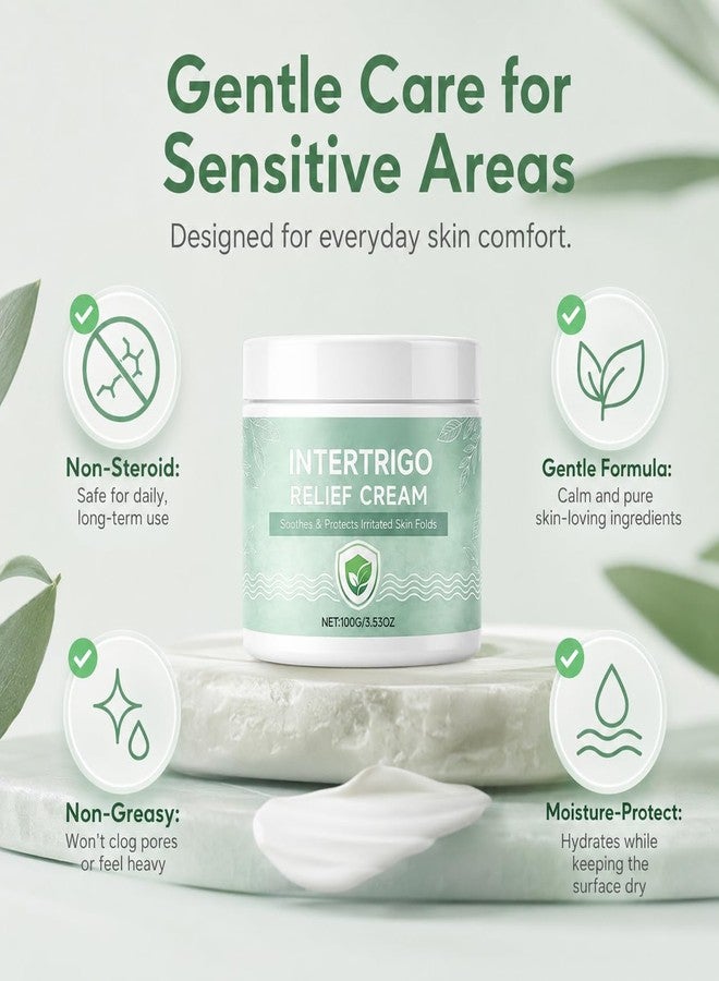 jckjhumin Intertrigo Relief Anti-Chafing Cream for Skin Folds and Inner Thighs - Sweat Control & Friction Defense (1 Pack (3.53 oz - Image 2