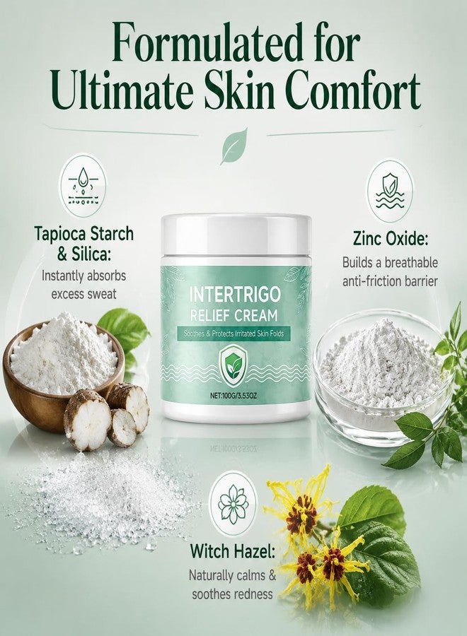 jckjhumin Intertrigo Relief Anti-Chafing Cream for Skin Folds and Inner Thighs - Sweat Control & Friction Defense (1 Pack (3.53 oz - Image 5