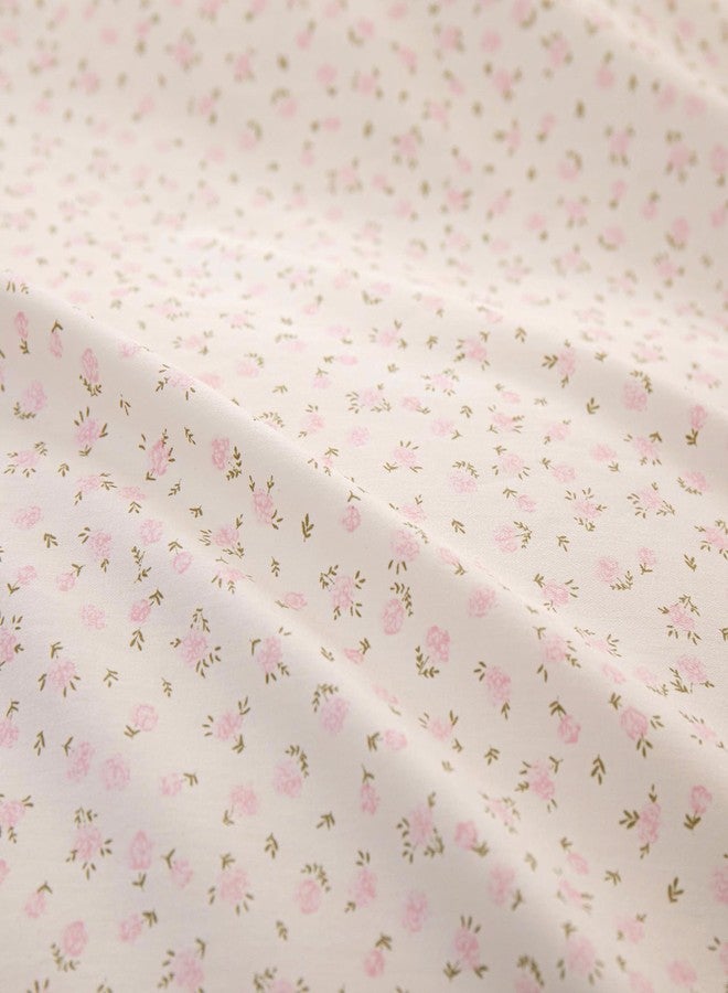 MOTNTD غطاء لحاف كامل من MOTNTD بنقشة زهور وردية، غطاء لحاف وردي مكشكش، غطاء لحاف كامل الحجم من القطن، تصميم بوهيمي أنيق، طقم غطاء لحاف لطيف مع 4 أربطة في الزوايا، طقم مفروشات ناعم، واقي لحاف مخطط - Image 5