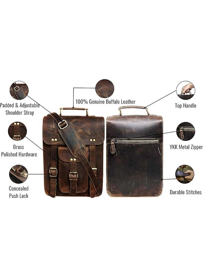 جالد حقيبة ماسنجر جلدية للاب توب، حقيبة مكتب، هدية للرجال، حقيبة كتف للكمبيوتر - Image 4