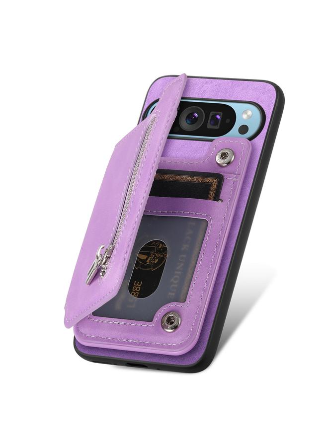 اس-توب جراب خلفي لهاتف Google Pixel 9 / 9 Pro Retro MagSafe محفظة بسحاب وحقيبة بطاقات - Image 3