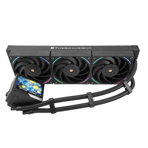 Thermalright Mjolnir Vision 360 ARGB Black CPU Water Cooler,3 PWM Fans Water Cooling System with 2000PRM,for AM4/AM5&Intel LGA1851/1700, Magnetic Detachable LCD Screen with 320 * 240 Resolution - Image 1