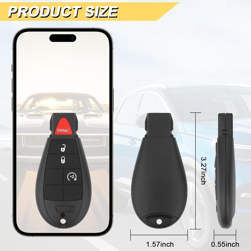 Vurkcy Key Fob Replacement for 2013-2021 Dodge Ram 1500/13-18 Ram 2500 3500 4500 5500 Car Keyless Entry Remote Control, GQ4-53T, 4 Buttons - Image 4
