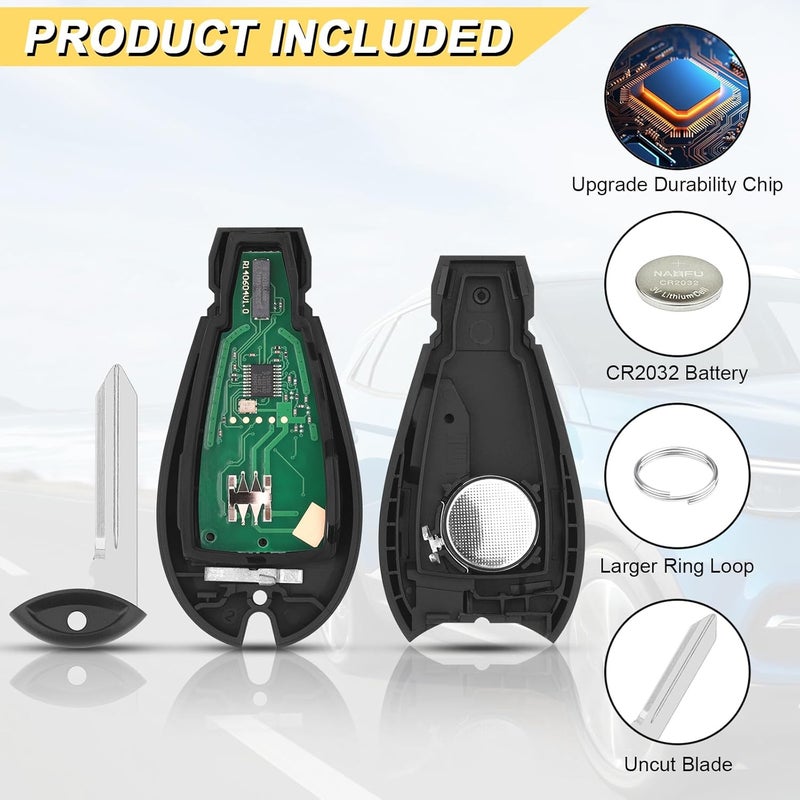 Vurkcy Key Fob Replacement for 2013-2021 Dodge Ram 1500/13-18 Ram 2500 3500 4500 5500 Car Keyless Entry Remote Control, GQ4-53T, 4 Buttons - Image 5