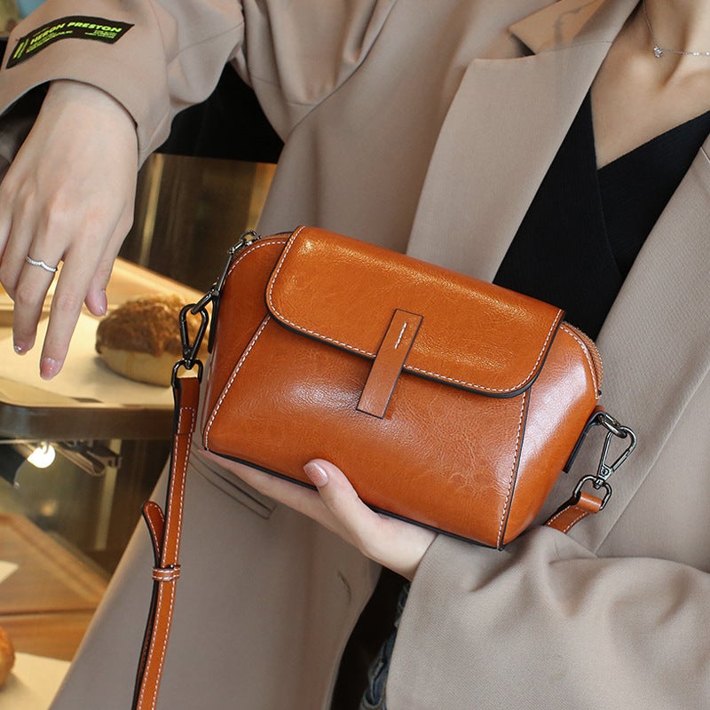 Small Bag Crossbody Bag Women'S All-Match Fashion Shell Bag Leather Women'S Bag Coin Purse Niche Shoulder Bag - Image 3