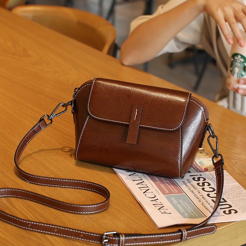 Small Bag Crossbody Bag Women'S All-Match Fashion Shell Bag Leather Women'S Bag Coin Purse Niche Shoulder Bag - Image 1