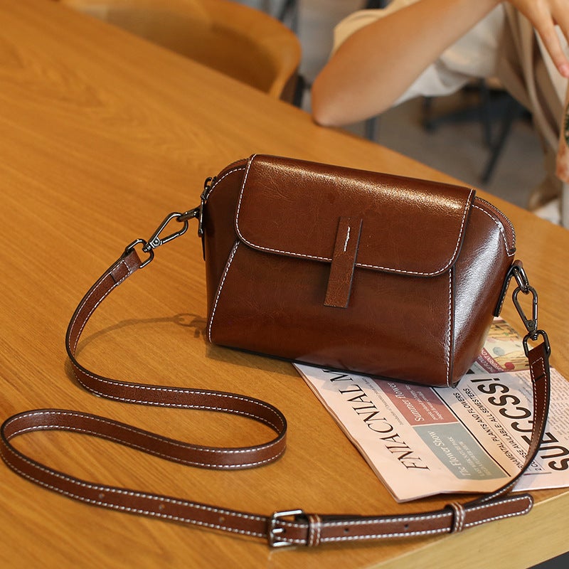 Small Bag Crossbody Bag Women'S All-Match Fashion Shell Bag Leather Women'S Bag Coin Purse Niche Shoulder Bag - Image 2