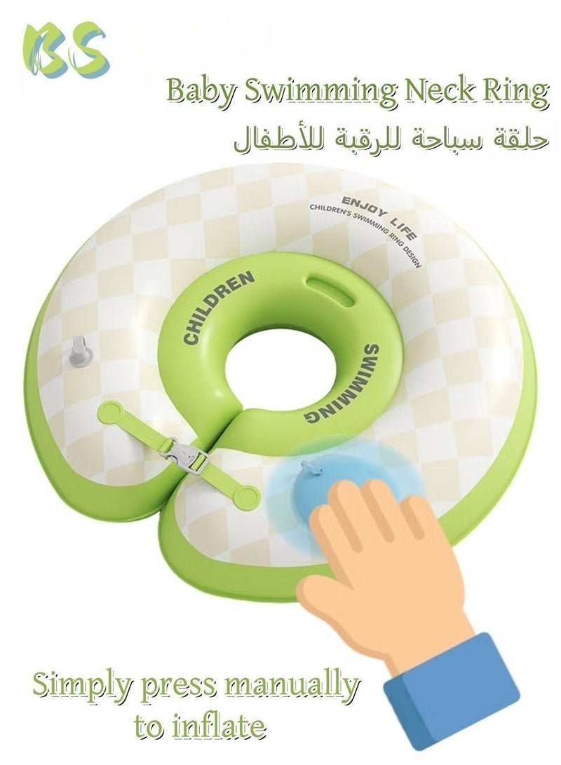 بي إس طوق سباحة للأطفال الرضع ذاتي النفخ | طوق عائم للأطفال الرضع | أداة أمان مضادة للاختناق للعب في الماء | طوق استحمام خاص للأطفال حديثي الولادة | يُنفخ بالضغط اليدوي | سهل الحمل والتخزين | مصنوع من مادة PVC سميكة للغاية - Image 2