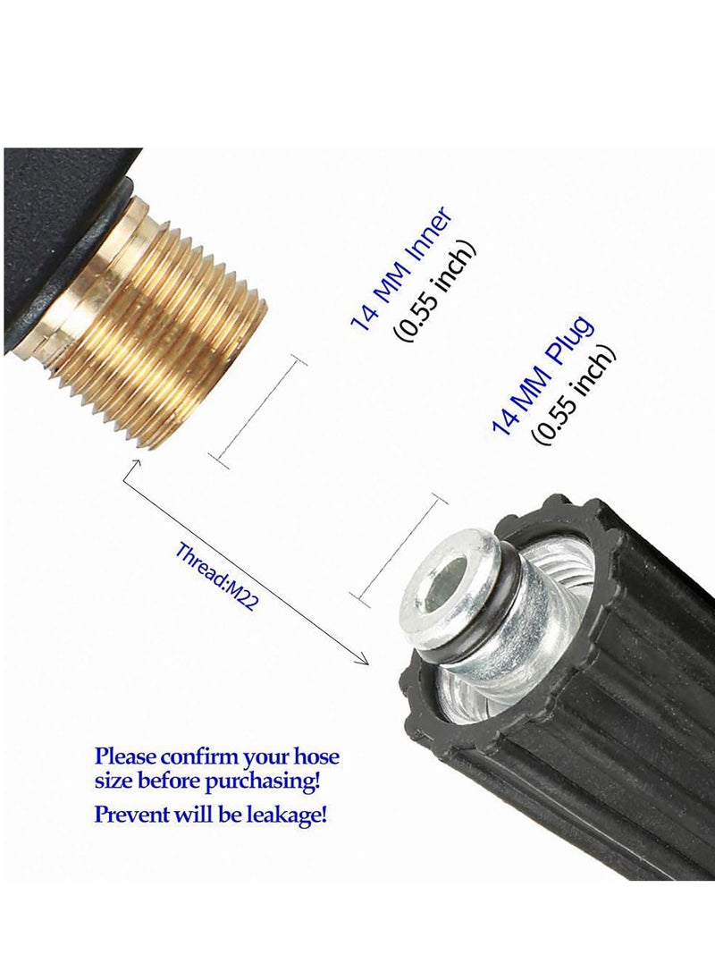 M MIAOYAN - High Pressure Washer Gun,3000 PSI Max with 5 Color Quick Connect Nozzles M22 Hose Connector 3.0 TIP - Image 1