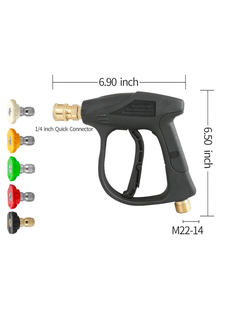 M MIAOYAN - High Pressure Washer Gun,3000 PSI Max with 5 Color Quick Connect Nozzles M22 Hose Connector 3.0 TIP - Image 1