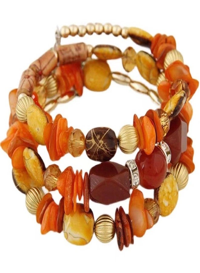 Kicomvi Boho Multilayer Irregular Agate Beads Charm Bracelets Handmade Multi-Color Cryston Stone Turquoise Wrap Bracelets for Women Girl Yoga Jewelry, Crystal, crystal - Image 1