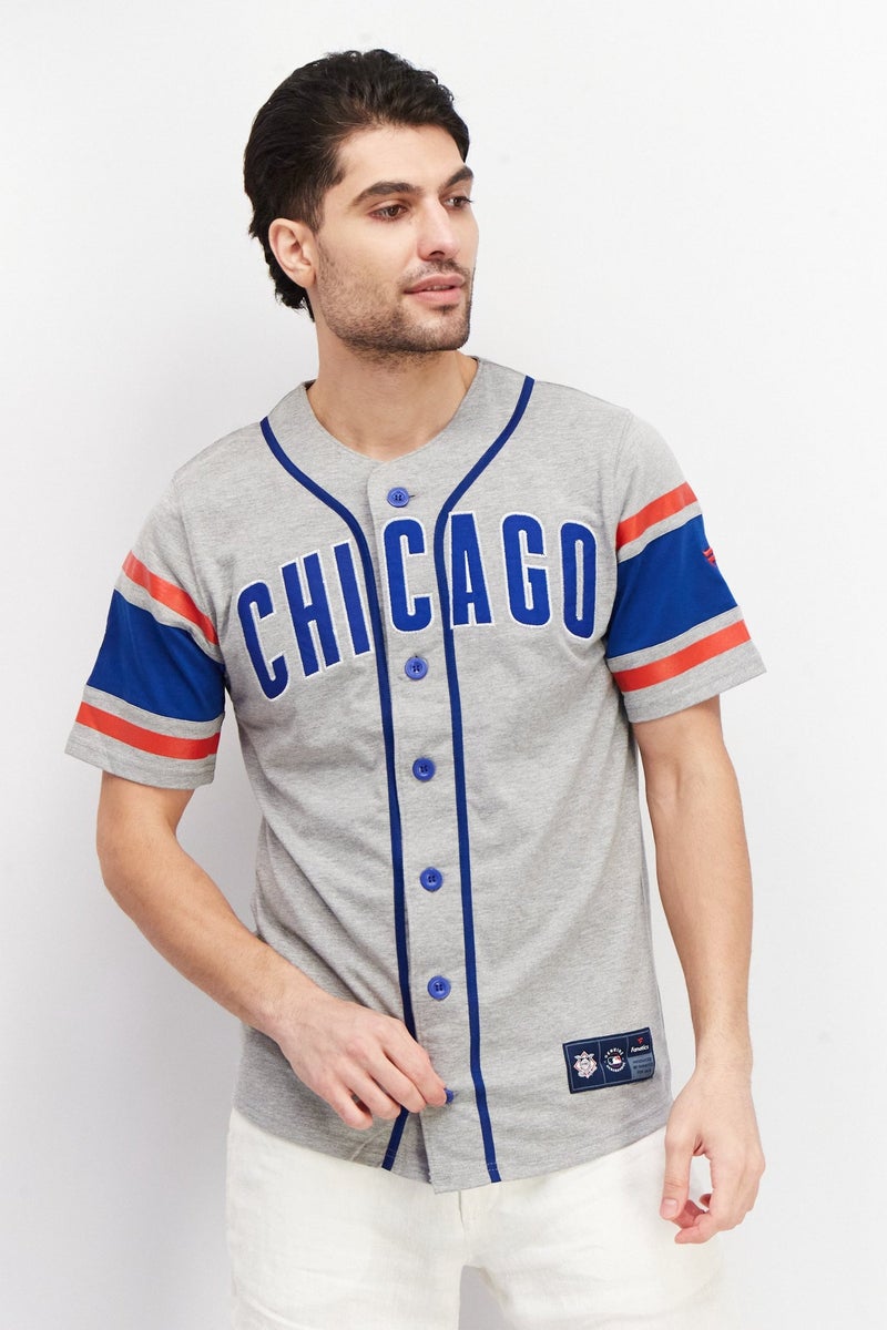 إم إل بي الرجال ملابس رياضية تناسب شيكاغو Cubs جيرسي البيسبول, رمادي - Image 1