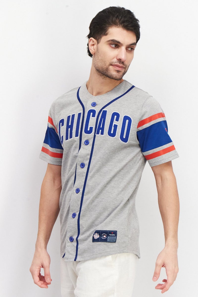 إم إل بي الرجال ملابس رياضية تناسب شيكاغو Cubs جيرسي البيسبول, رمادي - Image 4