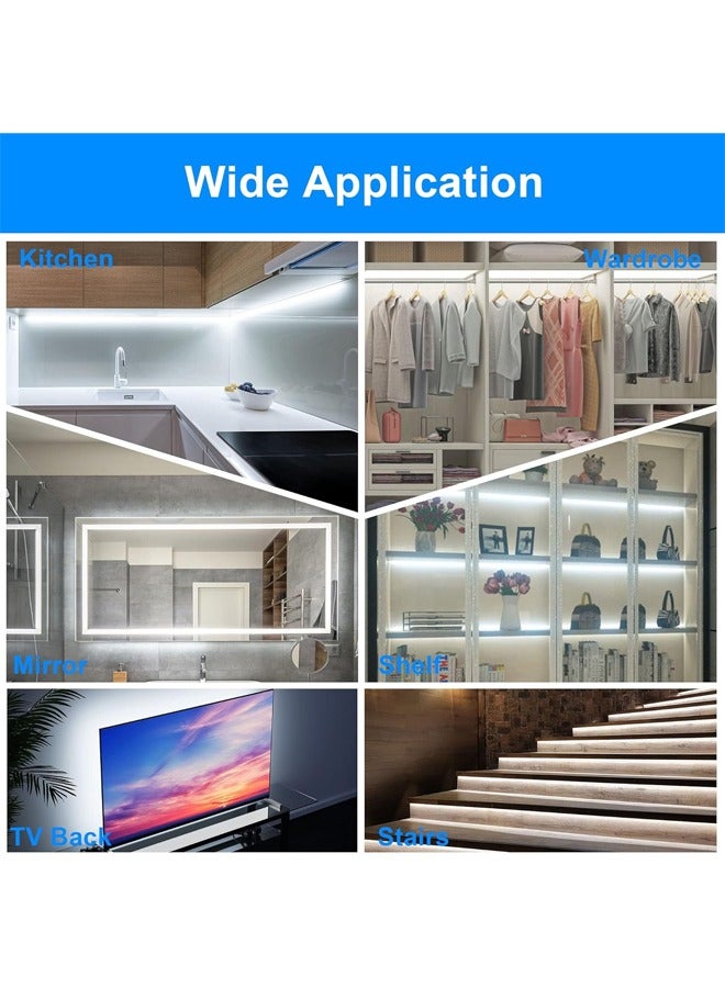 أوبتيكو شريط إضاءة LED، شريط إضاءة LED COB USB 5 فولت، شريط إضاءة مرن بطول متر واحد، إضاءة خلفية أسفل الخزانة، شريط إضاءة LED أزرق لغرفة النوم والمطبخ وديكور مرآة الزينة المنزلية - Image 5