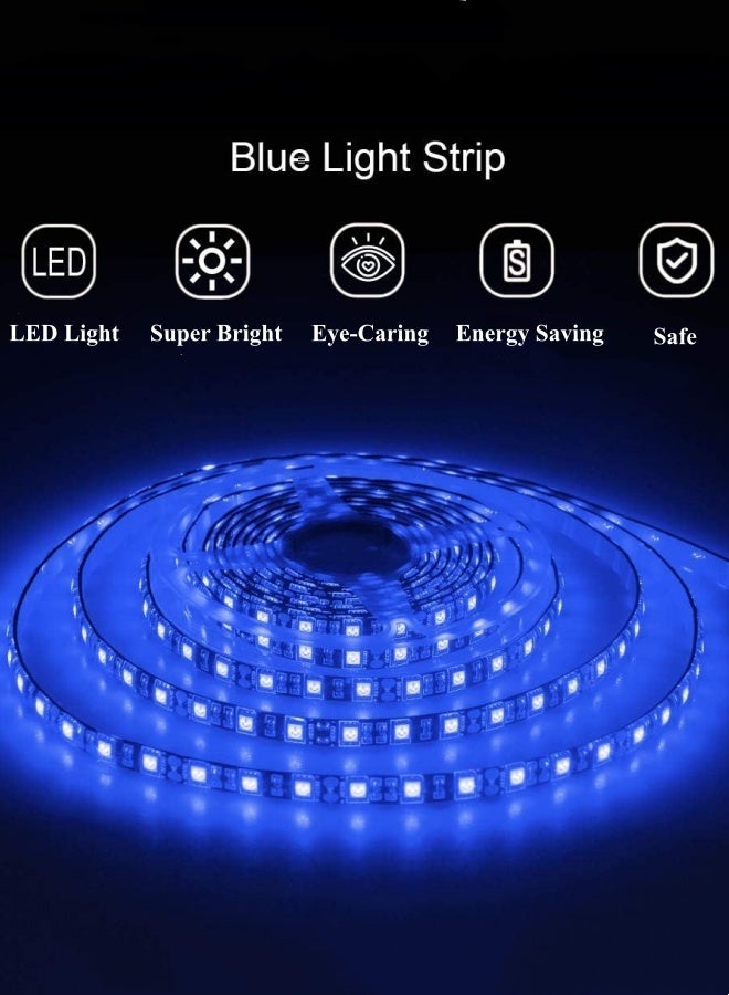 أوبتيكو شريط إضاءة LED، شريط إضاءة LED COB USB 5 فولت، شريط إضاءة مرن بطول متر واحد، إضاءة خلفية أسفل الخزانة، شريط إضاءة LED أزرق لغرفة النوم والمطبخ وديكور مرآة الزينة المنزلية - Image 4