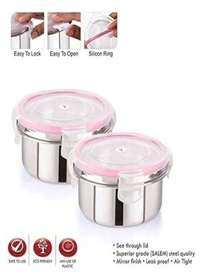 Ganraj Leak Proof Click and Seal Lock Stainless Steel Storage/Air Tight Tiffin Container/Lunch Container with Stainless Steel (S.S) (125ML) - Image 3